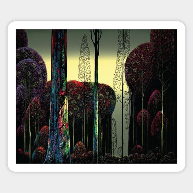 eyvind earle Sticker by QualityArtFirst